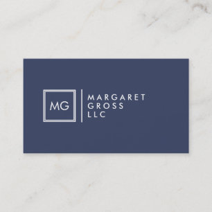Minimalistische moderne Navy-Blue & White-Reversib Visitenkarte