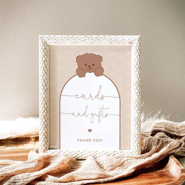 Minimalistische moderne Niedliche Teddy Bärenkarte Poster (Von Creator hochgeladen)