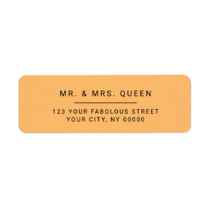 Minimalistische moderne orange Rücksendeetiketten