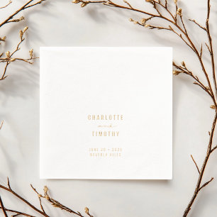 Minimalistische moderne Paare heißen Hochzeitstag  Servietten Mit Folie