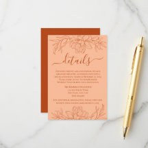 Minimalistische moderne Peach Fuzz +Rust Floral We