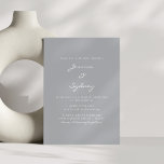Minimalistische, moderne Pewter Gray Script Weddin Einladung<br><div class="desc">Minimalistische Einladung zur Hochzeit von Zinn-Grauschrift</div>