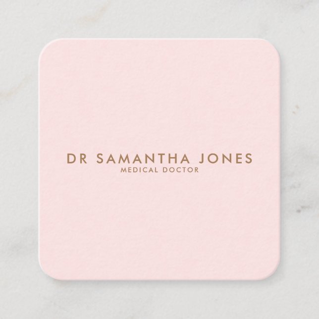 Minimalistische, moderne Pink Doctor Visitor Card Begleitkarte (Vorderseite)
