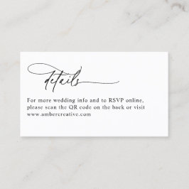 Minimalistische moderne QR-Code-Hochzeitseinschlus Visitenkarte
