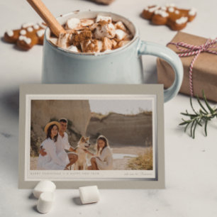 Minimalistische Moderne Repose Grau Silber 1 Foto  Folien Feiertagspostkarte