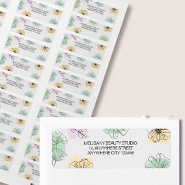 Minimalistische, moderne rosa goldgrüne Blumenlini