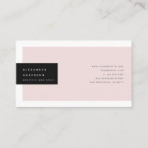 Minimalistische, moderne, rosa und schwarze Visite