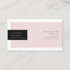 Minimalistische, moderne, rosa und schwarze Visite Visitenkarte