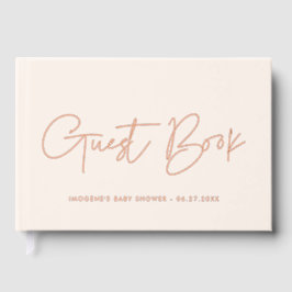 Minimalistische moderne Rose Gold Foil Babydusche Gästebuch