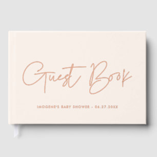 Minimalistische moderne Rose Gold Foil Babydusche Gästebuch