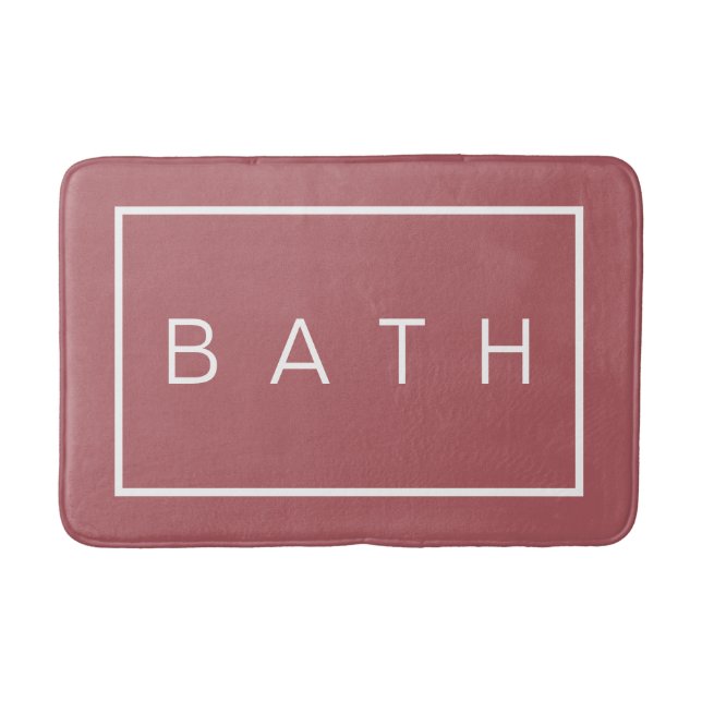 Minimalistische moderne Rose Weiß Badematte (Vorderseite)