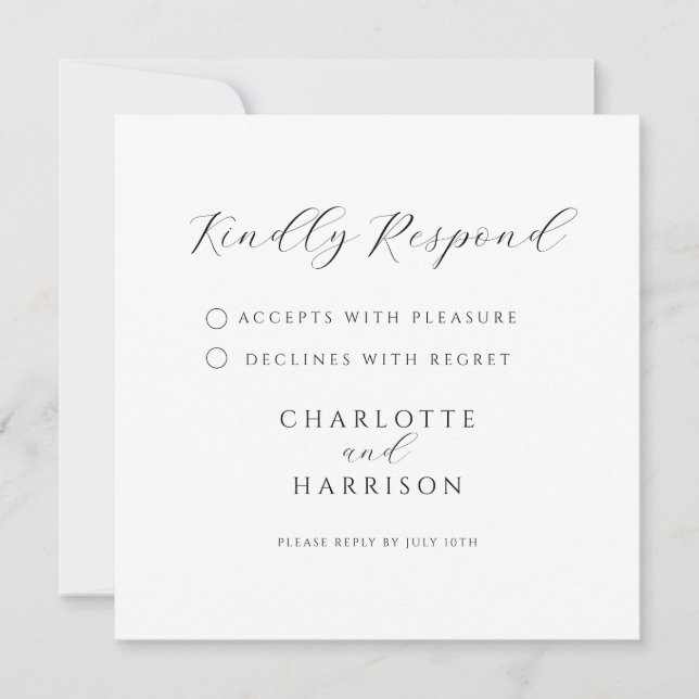 Minimalistische moderne RSVP (Vorderseite)