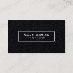 Minimalistische, moderne Rustikal Black Paper Busi Visitenkarte