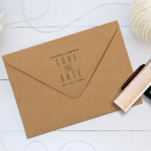 Minimalistische moderne Save the Date-Briefmarke Permastempel