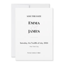 Minimalistische moderne Save the Date-Karte | QR-C