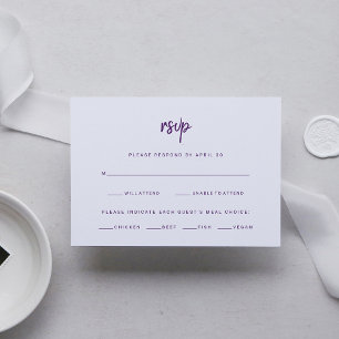 Minimalistische moderne Schrift Wahl zum Hochzei RSVP Karte