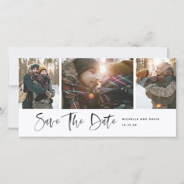 Minimalistische moderne Schriftart 'Save The Date' (Vorderseite)