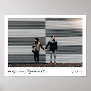 Minimalistische moderne Schriftzug-Foto-Hochzeit Poster