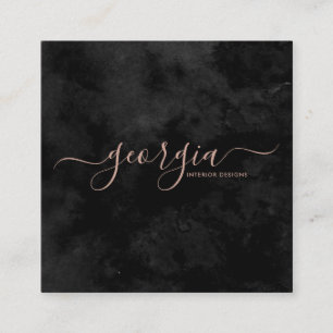 Minimalistische moderne Schwarz-u. Quadratische Visitenkarte