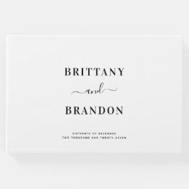 Minimalistische moderne Schwarz-Weiß-Hochzeit Gästebuch