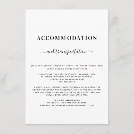 Minimalistische, moderne Schwarz-Weiß-Hochzeitsdet Begleitkarte