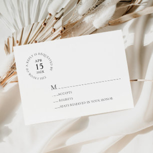 Minimalistische moderne Schwarz/Weiß-Hochzeitskart RSVP Karte