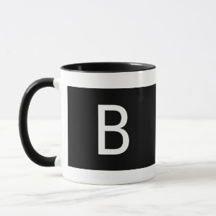 Minimalistische moderne Schwarz-weiße Monogramm-Li Tasse