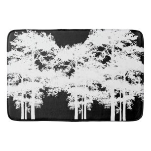 Minimalistische moderne Schwarz-weiße Silhouette Badematte