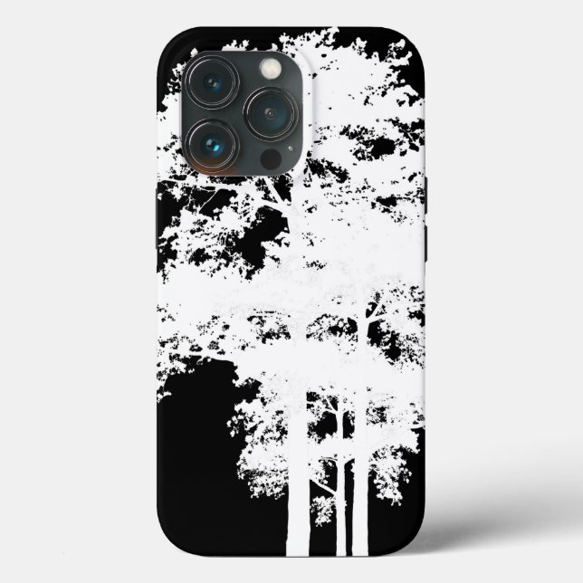 Minimalistische moderne Schwarz-weiße Silhouette Case-Mate iPhone Hülle (Rückseite)