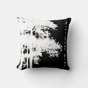 Minimalistische moderne Schwarz-weiße Silhouette Kissen