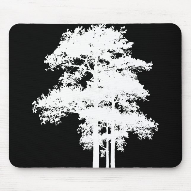 Minimalistische moderne Schwarz-weiße Silhouette Mousepad (Vorne)