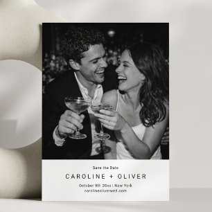 Minimalistische moderne schwarze Typografie-Foto-H Save The Date