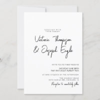 Minimalistische moderne Script Black Ink White Wed