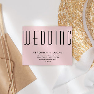 Minimalistische moderne Script Blush-Hochzeit Einladung