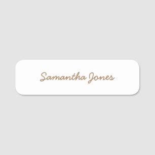 Minimalistische moderne Script Gold Einfache Hochz Namensschild