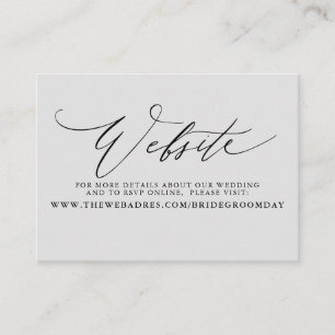 Minimalistische moderne Script-Hochzeitswebkarte Visitenkarte