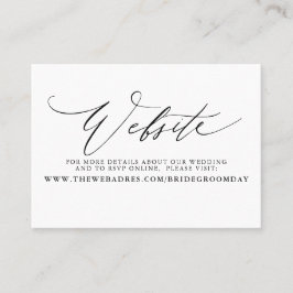 Minimalistische moderne Script-Hochzeitswebkarte Visitenkarte