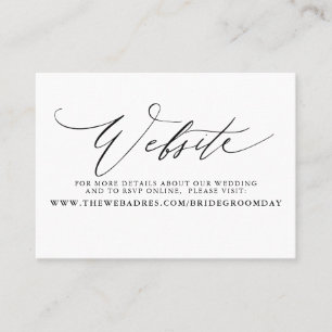 Minimalistische moderne Script-Hochzeitswebkarte Visitenkarte