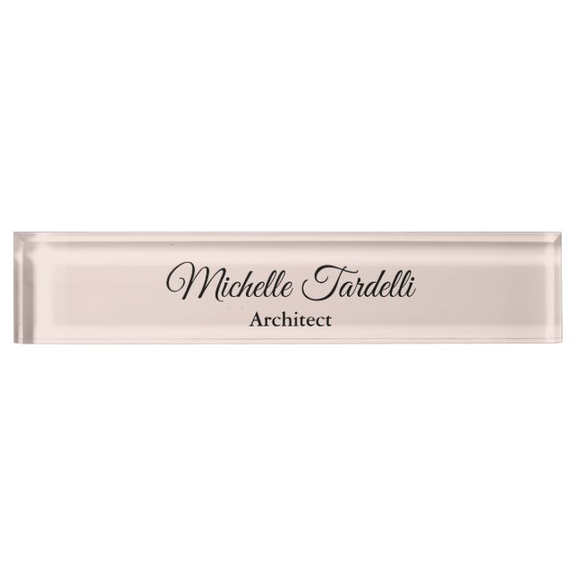 Minimalistische moderne Script-Kalligrafie Namensplakette (Vorderseite)