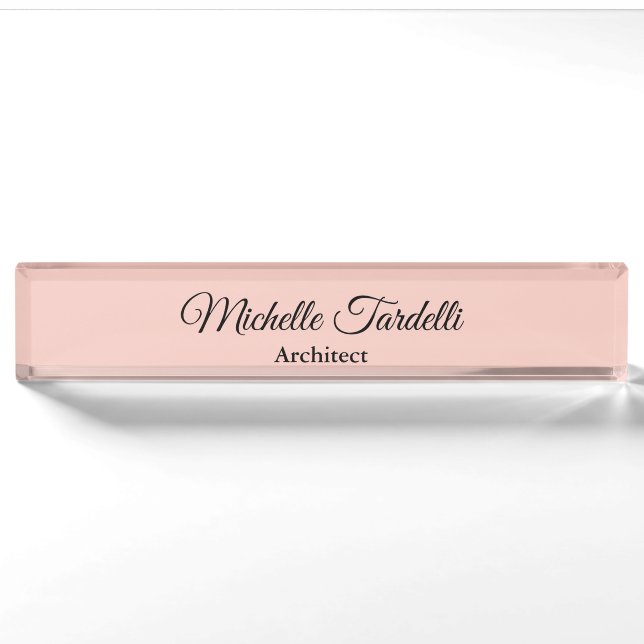 Minimalistische moderne Script-Kalligrafie Namensplakette (Vorderseite)