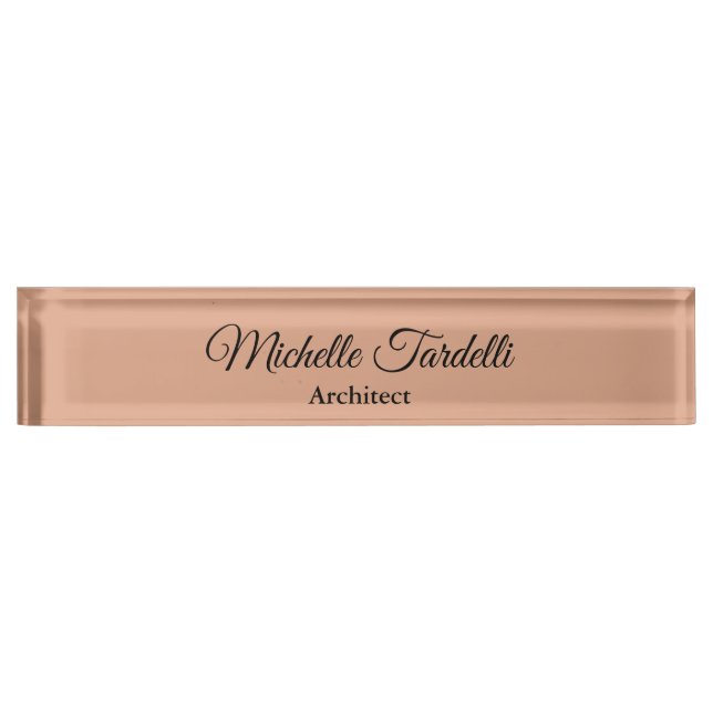 Minimalistische moderne Script-Kalligrafie Namensplakette (Vorderseite)