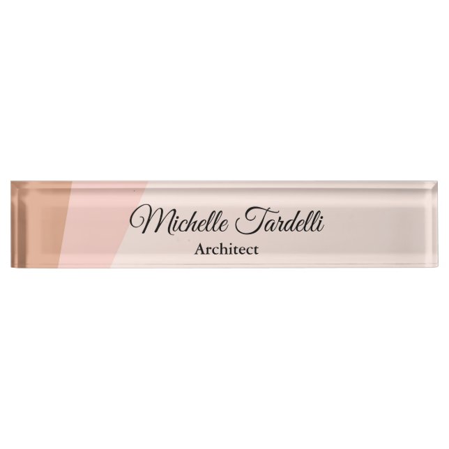 Minimalistische moderne Script-Kalligrafie Namensplakette (Vorderseite)