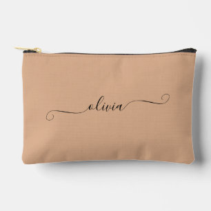 Minimalistische moderne Script neutrale braun Cust Zubehörtasche