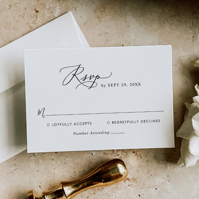 Minimalistische moderne Script-Wedding RSVP-Karte RSVP Karte (Von Creator hochgeladen)