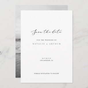 Minimalistische moderne Skripthochzeit speichert d Save The Date