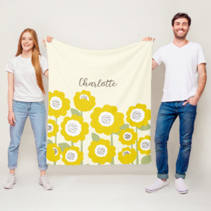 Minimalistische moderne Sonnenblume Minimal Benutz Fleecedecke