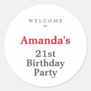 Minimalistische moderne süße Geburtstagsfeier Runder Aufkleber