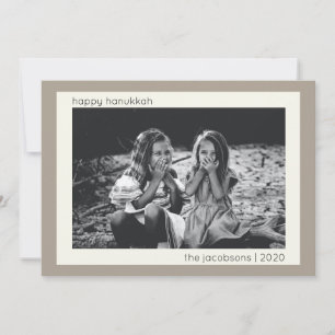 Minimalistische moderne Taupe Chanukka-Foto Feiertagskarte