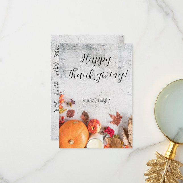 Minimalistische, moderne Thanksgiving-Card Dankeskarte (Vorderseite/Rückseite Beispiel)