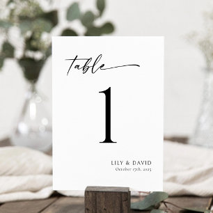 Minimalistische moderne Tischnummer